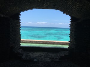 From inside fort looking out view